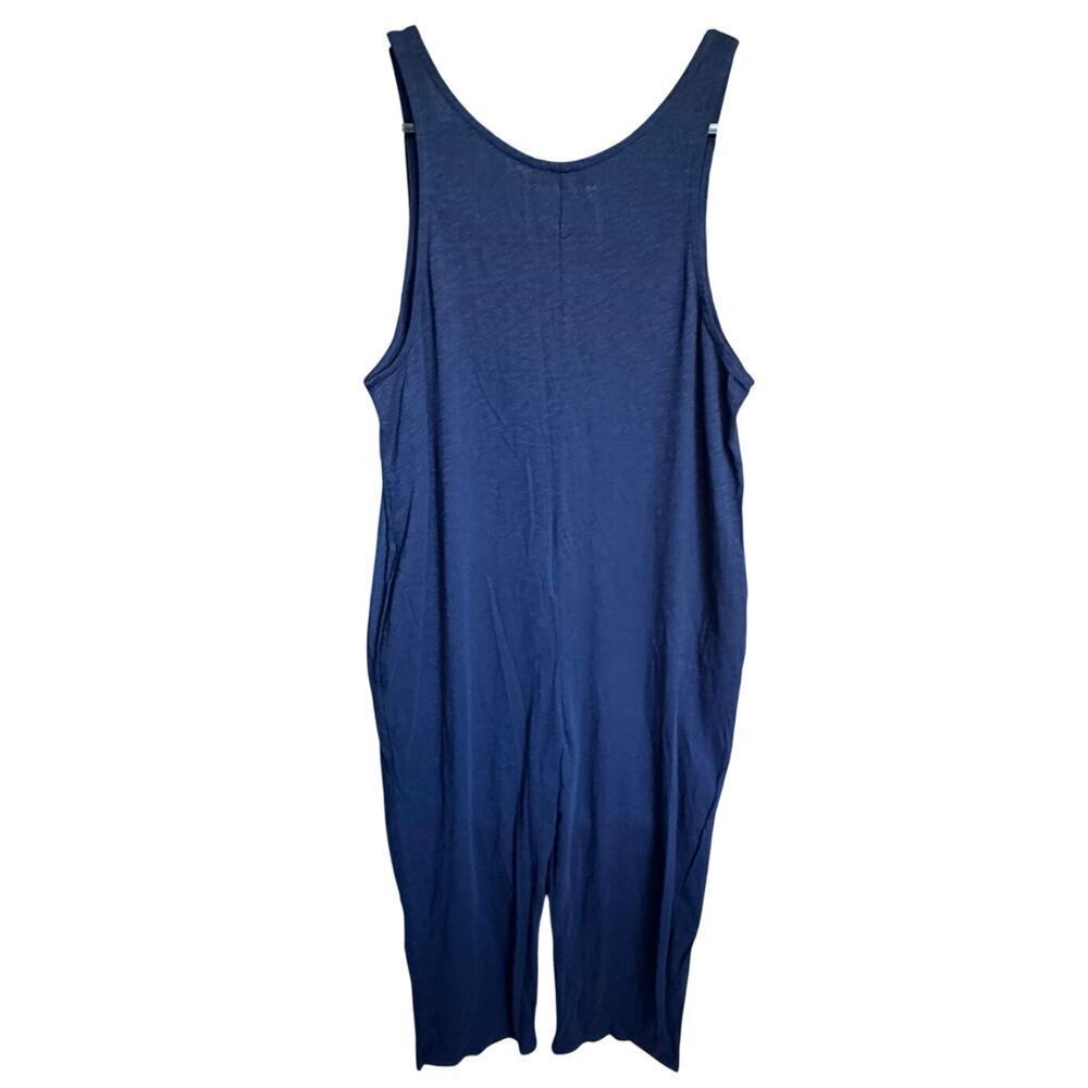 Pitusa Basic Pima Cotton Sleeveless Jumpsuit Wide Leg Navy Size Standard NWT - Picture 4 of 9